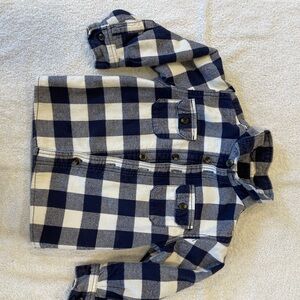 Carter's Navy and White Plaid Button Down Shirt